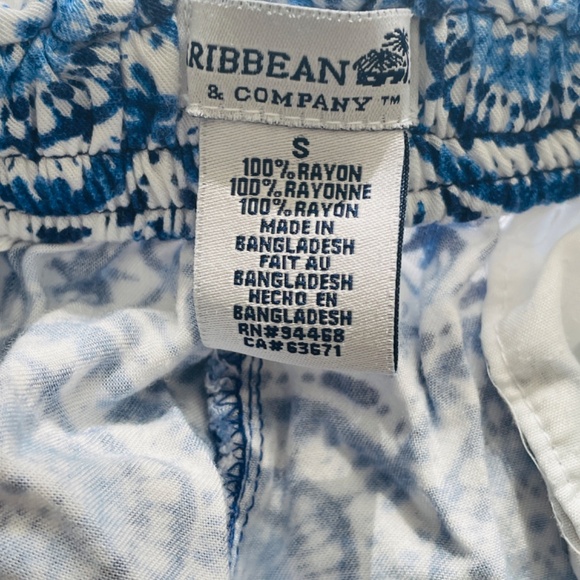 Caribbean Joe Blue Patterned Shorts - Picture 7 of 7